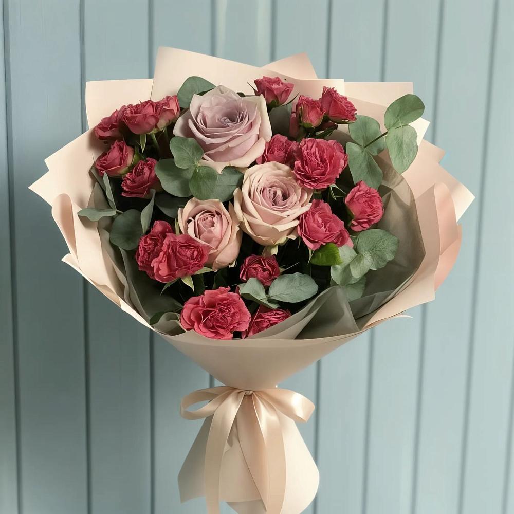 Букет цветов из: Гвоздики и Розы в Кашхатау