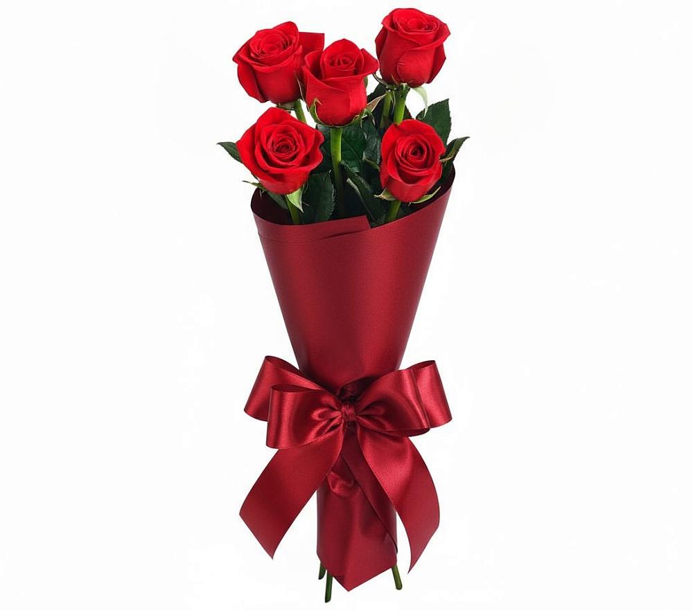 Букет 5 Красных роз Эдлесс Лав в Кашхатау