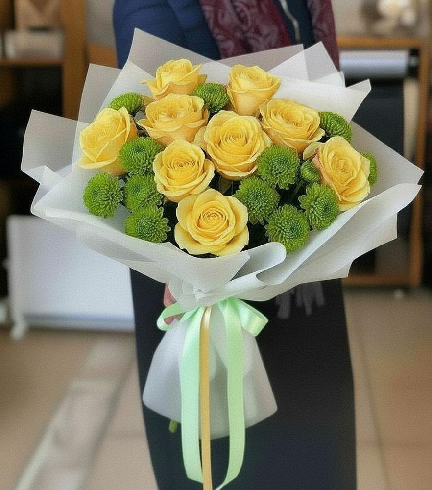 Букет цветов из: Хризантемы и Розы в Кашхатау