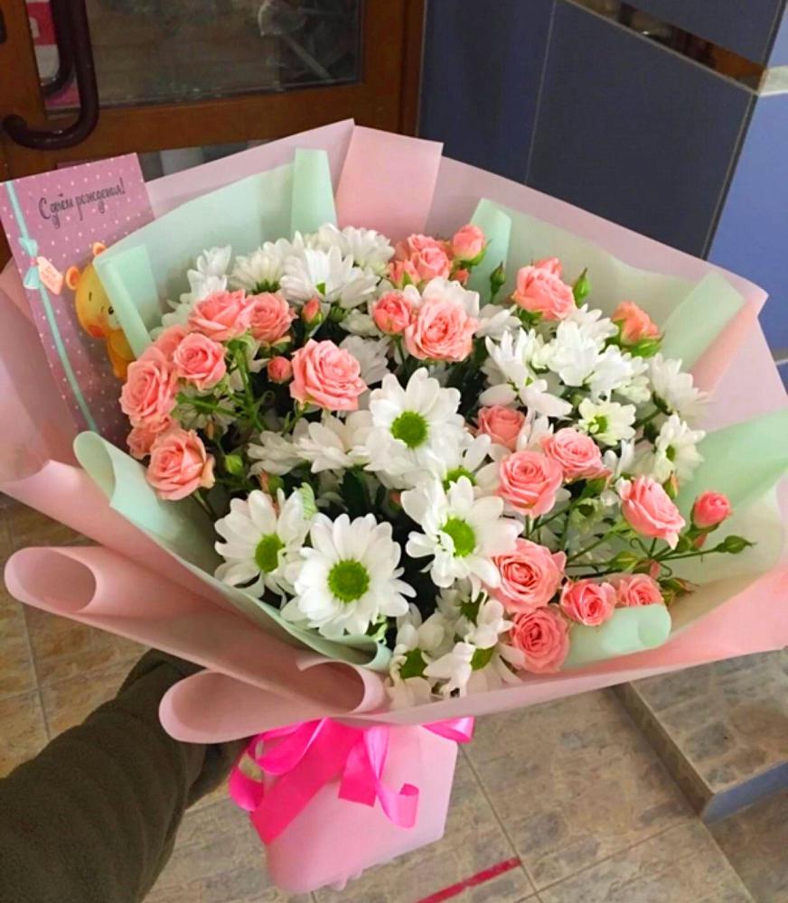 Букет цветов из: Розы и Хризантемы в Кашхатау