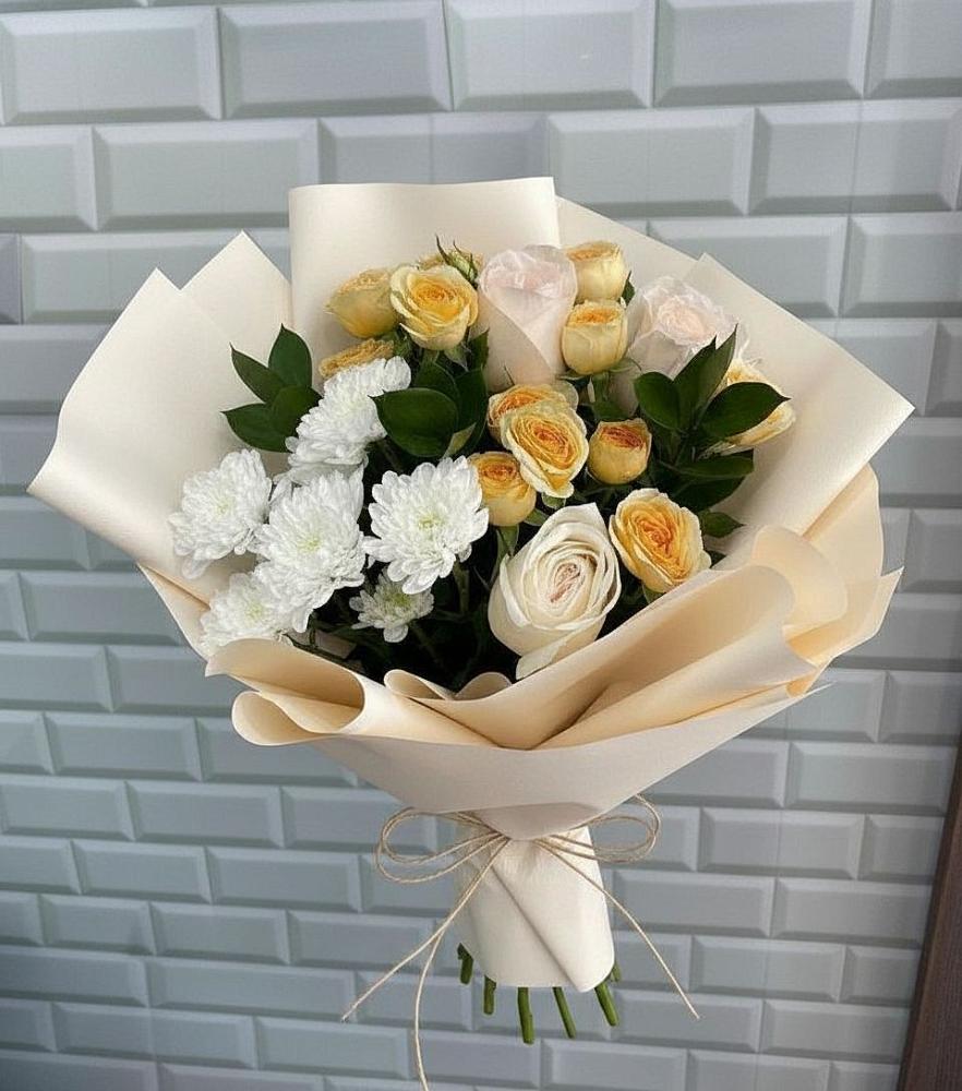 Букет цветов из: Розы и Хризантемы в Кашхатау