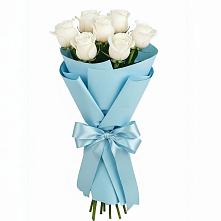 Букет 7 белых роз Проуд в Кашхатау