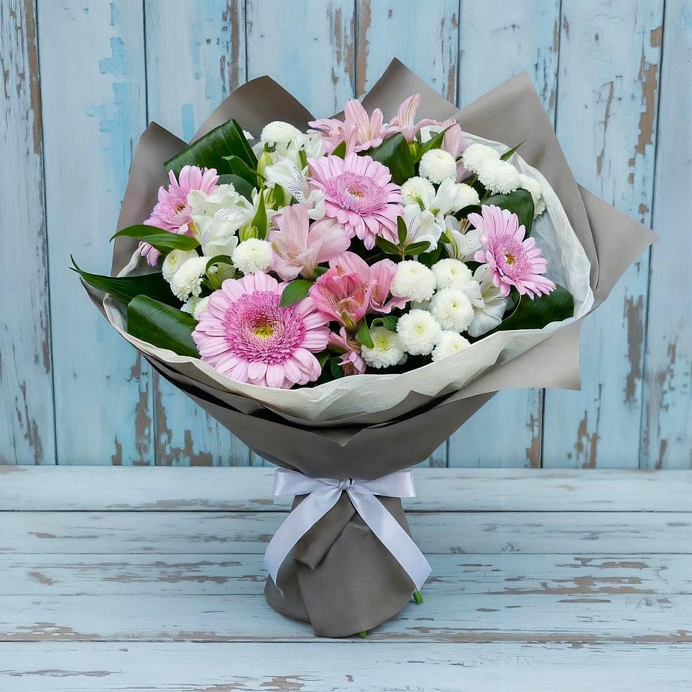 Букет цветов из: Герберы, Альстромерии и Хризантемы в Кашхатау
